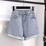 Women Summer Denim Shorts Sets 2022 Korean Casual Slash Neck Off The Shoulder Top And Shorts Two Pieces Sets For Women
