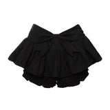 Spring Off Shoulder White Crop Top Women's Black Mini Pleated Skirt Cute Two 2 Piece Outfits for Shorts Set Women Shirts-Outfit