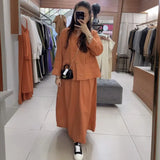 Fongt 2025 New Women's Button Pocket Solid Color Half-Dress Skirt Fashion Suit Woman