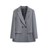 Fongt Women's Fashion Temperament Loose Double-Dbutle Blazer 2753222