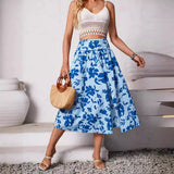 Fongt Independently Designed And Shot The New Women's Summer Casual Floral Print Skirt-Outfit
