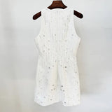 Fongt Spring And Summer New Star Temperament Fashion Heavy Industry Nails Set With Sleeveless Vest Dress