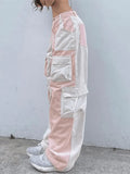 Patchwork Corduroy Cargo Pants-Outfit