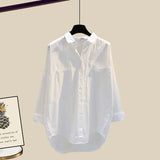 Women Summer Sets Streetwear Gothic Chain Vest+white Sunscreen Blouse+denim Shorts 3 Pieces Set For Women Y2k Outfits 2022