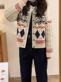 Knitted Design Buttoned Cardigan-Outfit