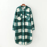 New Women Oversized Coat Long Checked Casual Fashion Chic Women Jackets Long windbreaker