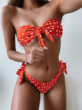 Fongt 2023 Ladies Swwear Dot Print Sexy Bikini Part Bikini-Outfit