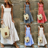 Summer Patchwork Plaid Elastic Large Swing