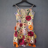 Spring And Summer New Gorgeous Temperament Three-Dimensional Flower Embroidery Sling Skirt Small Dress