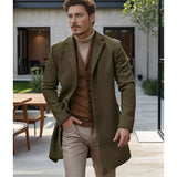 Fongt Men's Wool Coat British Wind Autumn And Winter Thicker, The Long Wind Coat In The Long-Colored Multi-Code Can Be Selected