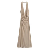 Fongt New Women's Fashion Repair Shell Decorative Hanging Neck Dress