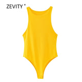 2020 Women sexy sleeveless solid color slim bodysuits female chic o neck soft blouse brand office wear playsuits tops