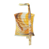 Print Silk Mesh Wipe Chest Blouse Print Silk Mesh Skirt 5039472 Set-Outfit