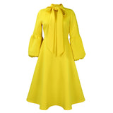 Fongt Women's 2025 New Bubble Sleeve Strap With Large Skirt High-Rise Dress Dress Dress