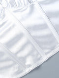 Tie Front Satin Corset Top-Outfit