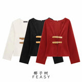 Fongt Women's Clothing 2025 Spring New Fashion V-Neck PU Leather Tripling With Soft Coat