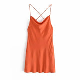 V-Neck Sleeveless Backless Sexy Mini Dresses 1028-0-Outfit