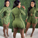 Fongt Women's Fashion Sexy Stitching Solid Color Teeing Long-Sleeved Jumpsuits