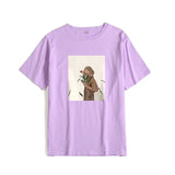 Harajuku Graphic Printed Cotton T Shirts Women Korean Soft Loose Tees Aesthetic Chic Painting Basic Female Tops
