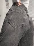Vintage Wash Frayed Ripped Jeans-Outfit
