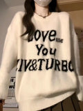 Printed Fuzzy Sweater-Outfit