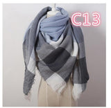 Designer Fashion Pink Scarf Soft Cashmere Acrylic Warp Square Oversize Shawl For Women Winter Plaid