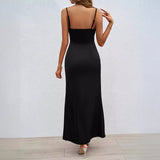 Fongt Women's Summer New Sexy Square Collared Back Sling Skirt Dress Women