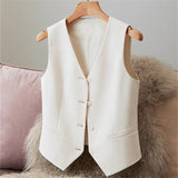 Fongt Suit Vest Women's Small Vest Spring And Autumn New Repair Outside The Female Red Short Female Horse Clip Small