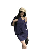 Fongt Mother Feels Casual Autumn New Beautiful Cardigan Dress Daily Simple Personality Multi-Wear Knitted