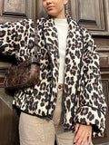 Fongt Woman 2025 Spring New Fashion Temperament Personality Street Clip Loose Leopard-Print