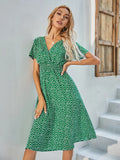 Women's Wear Station Summer Small Floral Print Short-Sleeved Dress-Outfit
