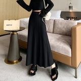 Beat Thickened Modal Knitted Skirt Women's Winter Korean Version Of High-Waisted A-Shaped Skirt Wool Pendulum Skirt-Outfit