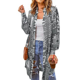 Fongt Beach Coat Bohemian Shirt Clips Loose Casual Printed Long Cardigan Women's Clothing