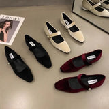 Fongt Retro With Skirt Velvet Mary Jane Women's Shoes Spring 2024 New Evening Wind Gentle Low Heel Single