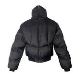 Fongt Design Black Armor Warm Winter Coat Deconstructed Oversize Neutral Style Men And Women's Same Cotton Suit