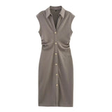 Fongt Homemade New Women's Classic Pearl-Blobuted Shirt Dress 3644176