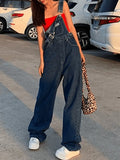 Vintage Washed Boyfriend Denim Overall-Outfit