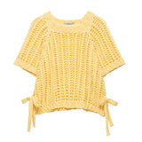 Fongt Women's INS Explosion Fashion Side With Coarse Needle Blouse