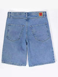 Skateboard Denim Shorts Washed Denim Shorts Summer Loose Retro Trend Brand Casual Denim Shorts-Outfit