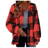 Fongt Women's 2025 New Autumn And Winter With Pocket Lattice Lamb Jacket Button Plush