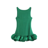 Fongt Summer Women's New Fashion Solid-Colored Sleeveless Skirts