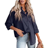 Women's Spring And Summer New Lapel Open-Button Leopard Print Jacquard Shirt Temperament Commuter Long-Sleeved Shirt-Outfit