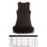 Fongt Party Dress Women's Cascadal Short Dress 2025 Dress-Up Long Sleeves Of The Pool