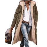 Fongt Solid Hooded Cotton Suit Long Sleeve Double-Sided Winter Warm Shirt Coat Cotton Coat