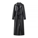 Fongt Women's ZA Autumn And Winter New Street Design Sense Retro Leather Jacket