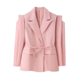 Fongt Women's Explosive Temperament Commuting Belt Strap Shoulder Blazer