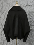 Fongt Autumn New Personality Collar Heavy Industry Embroidery Splicing Loose Pumping Rope Fashion Velvet Coat Woman