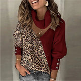 Leopard Patchwork Turtleneck