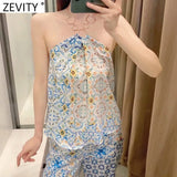 Women Sexy Strapless Halter Shirt Ladies Cloth Patchwork Floral Print Casual Blouse Roupas Chic Summer Blusas Tops