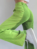 High Waist Y2K Corduroy Loose Pants-Outfit